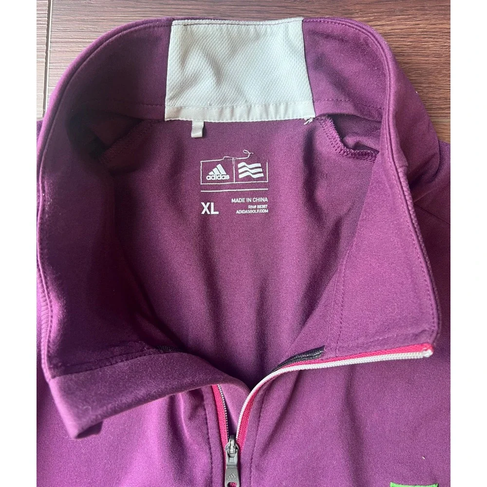 Adidas Golf Mens XL Purple Quarter Zip Pullover Long Sleeve Performance Shirt
